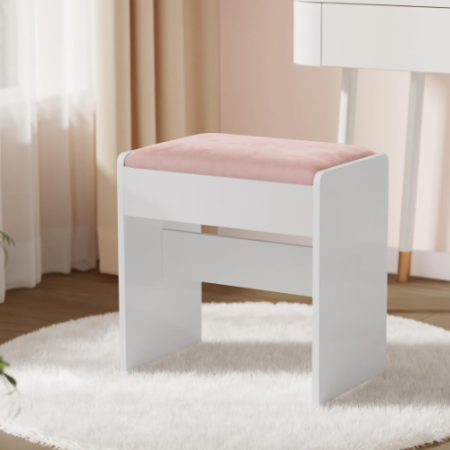 Velvet Cushioned Vanity Stool (Luxe Home Style)